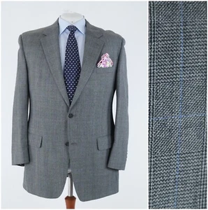 Mens Glen Check Blazer 46R UK Size BILL BLASS Wool USA Made Sport Coat Jacket - Picture 1 of 14