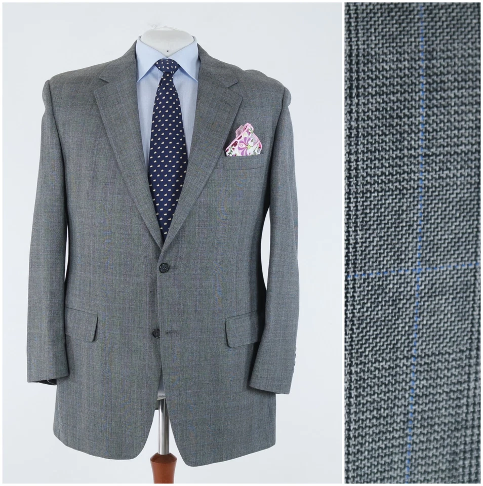 Mens Glen Check Blazer 46R UK Size BILL BLASS Wool USA Made Sport Coat Jacket - Image 1 of 4