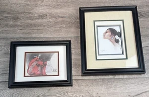 R. C. GORMAN Prints Lot Of 2 Portrait Of Angelina Woman Blanket Matching Frames - Picture 1 of 11