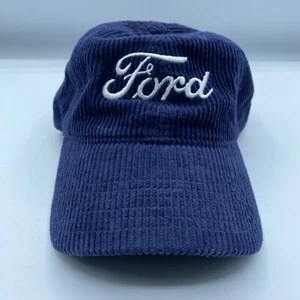 Ford Motors Hat Mens OSFM Blue Corduroy Adjustable Cotton Cars Speed NWOT - Picture 1 of 7