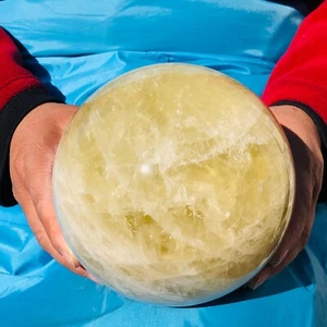 7.78LB Large Natural Yellow crystal ball Quartz Citrine sphere Mineral healing - Picture 1 of 20