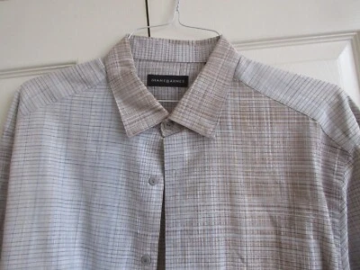 Camisa de manga larga para hombre Jhane Barnes XL/TG 99 % algodón 1 % seda tonos marrones Foto 1 de 4