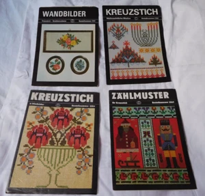 Konvolut: 4 x Kreuzstich, Tolle Vorlagen, wie Weihnachten , Bilder, Blumen, DDR - Bild 1 von 17