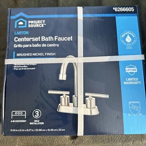 Grifo de baño Project Source Larton de níquel cepillado de 4 pulgadas WaterSense - Imagen 1 de 1