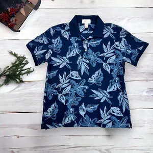 Antigua Women's Short Sleeve Blue Floral Golf Sport Polo Shirt Size Large - Picture 1 of 15