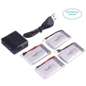 4 stk 3,7V Lipo Akku 650mAh mit USB-Ladekabel für RC Auto LKW Drohne Flugzeug - Bild 1 von 11
