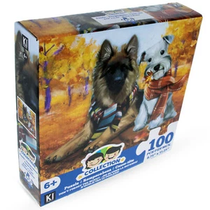 100 Stück Zwei Hunde im Waldschutzgebiet Puzzle - Bild 1 von 1