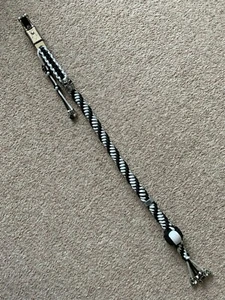 Paracord Get Back Peitsche * 26" schwarz weiß GBW* Schädel * Dekoration * Biker Bobber - Bild 1 von 9