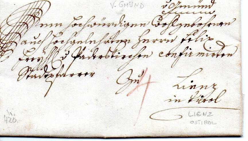 1773 GMUND A LIENZ (OSTIROL) CON TEXTO Foto 1 de 2