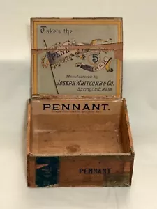 Antica scatola di sigari 1907 prende il pennant Joseph Whitcomb & Co Springfield Mass - Foto 1 di 24