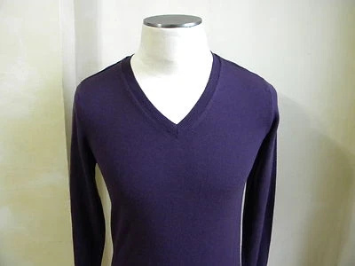 BURBERRY BRIT ФИОЛЕТОВЫЙ МОЖЖЕВЕЛЬНИК ПОДПИСЬ ЧЕК ОТДЕЛКА ТОНКИЙ МЕРИНОСОВОЙ ШЕРСТИ СВИТЕР S  - Изображение 1 из 4