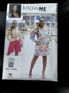 Dress Top Shorts Plus Size 18-26 Cold Shoulder UNCUT Pattern me2042 - Picture 1 of 2