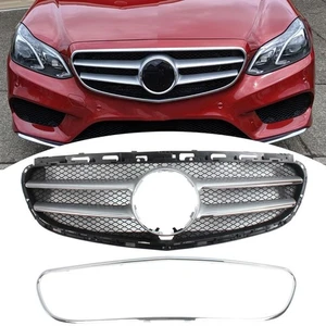 Front Bumper Grill Grille Fit For 2014 2015 2016 Mercedes E-Class E250/ E350/ E4 - Picture 1 of 15