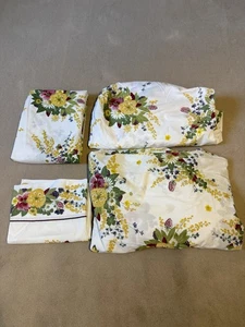 VTG Springmaid Grace Kelly "Fiona" Floral Twin Flat Fitted Pillowcase Sheet Set - Picture 1 of 9
