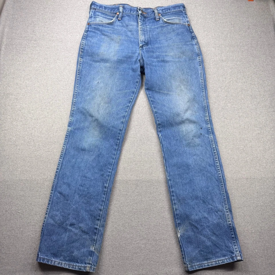 Vintage Wrangler Cowboy Cut Slim Fit Jeans Mens 33x32 936PWD USA Made Distressed - Image 1 of 4