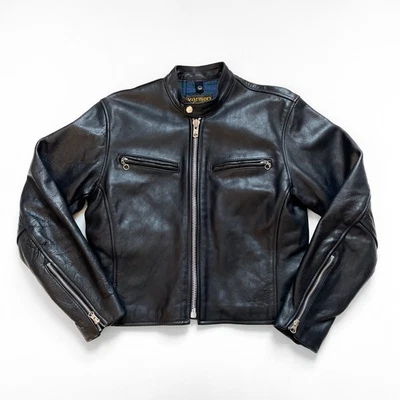 Chaqueta de moto Vanson vintage de cuero Comet negra para hombre talla 38 pequeña EE. UU. Foto 1 de 4
