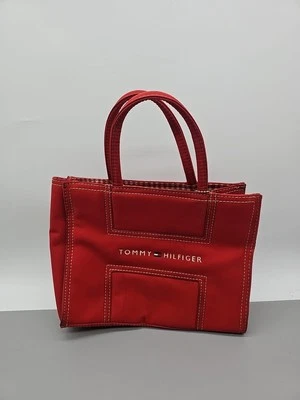 Bolso de Mano Tommy Hilfiger De Colección Rojo Lona Playa Viaje Vacaciones Picnic Escuela Foto 1 de 4