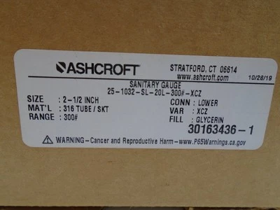 ASHCROFT 25 1032SL20L300# GAUGE - Image 1 of 2