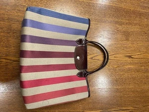 Longchamp le Pliage Large Tote Rare Stripe Shopper - Picture 1 of 10