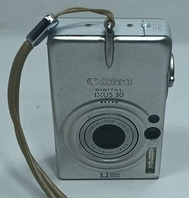 Canon Digital Camera IXUS 30 3.2MP Silver Tested With charger  - Image 1 of 4