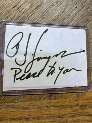 OJ Simpson 签名指数卡“Peace To You”侵入无证书 — 第 1/2 张图片