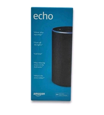 Amazon Echo 2nd Gen Smart Speaker with Alexa Charcoal Fabric Bluetooth Wi-Fi NEW - Image 1 of 4