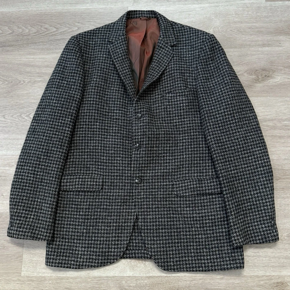 Jaqueta Blazer Masculina Vintage 1950 Harris Tweed Fahey Brockman Casaco Esportivo Tamanho 44R - Imagem 1 de 4