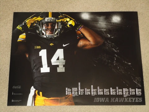 2016 IOWA HAWKEYES FOOTBALL POSTER TICKETS NIKE ** DESMOND KING ** Cover