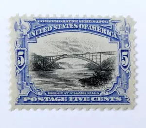 Goma ligeramente perturbada USA Scott #297 NH Bridge at Niagara Falls Series 1901 - Imagen 1 de 4