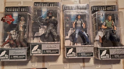 Action Figure  Resident Evil, Jill Valentine, Chris Redfileld, Zombie, Hunk - Immagine 1 di 4