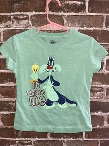 NWOT LOONEY TUNES GIRLS XS 4/5 4 5 TEE IT WASNT ME SHORT SLEEVE T SHIRT TWEETY - Picture 1 of 4