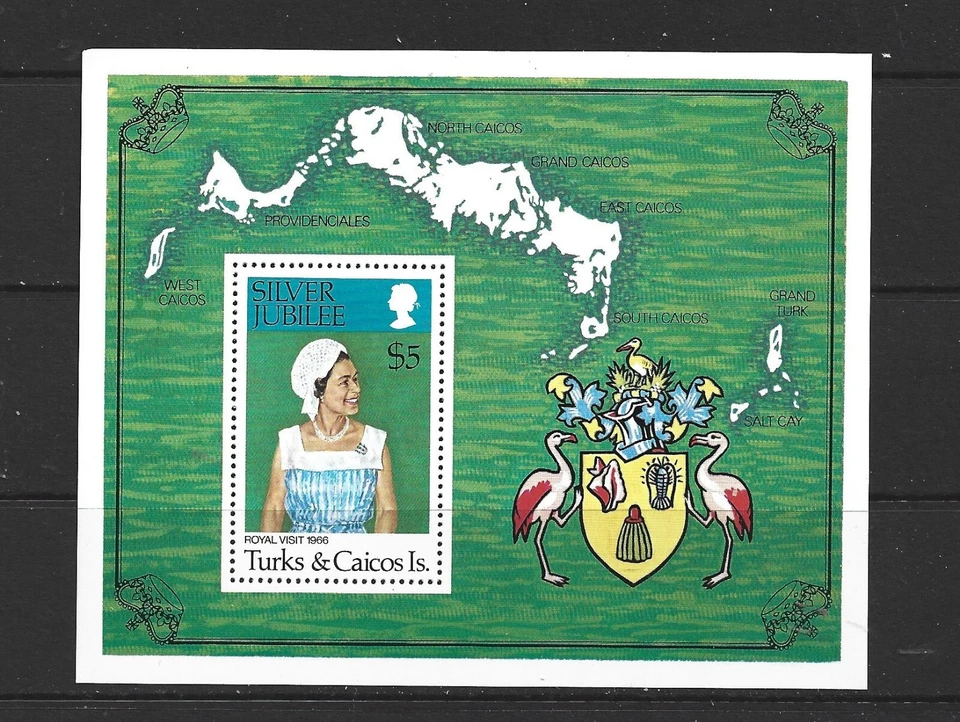 TURCOS Y CAICOS - HOJA RECUERDO REINA ISABEL 1977 - SCOTT 324 - MNH Foto 1 de 1