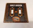 Housse double plaque de commutation en verre art Harley Davidson veuillez LIRE les annonces détails