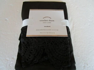 1 Pottery Barn crochet standard sham ebony brown  New w tags - Picture 1 of 2
