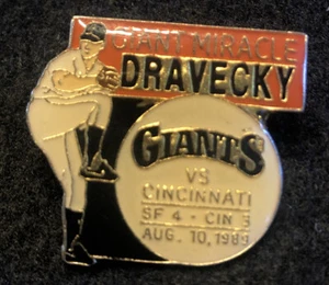 Vintage 1990 Chevron San Francisco Giants Baseball "Giant Miracle--Dravecky" Pin - Picture 1 of 3