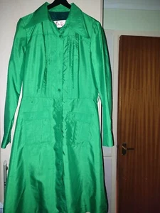 Vintage 70s Green Long Silk Shirt Small - Picture 1 of 4