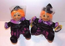 Russ Troll Witch Doll Plush 3857 PVC Pellets Halloween Orange Hair