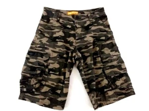 Lee Dungarees Boys 100% Cotton Green Camouflage Cargo Adjust Waist Shorts 16R - Picture 1 of 12