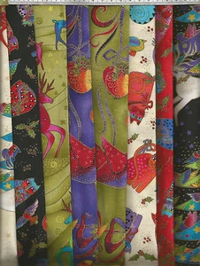 CLOTHWORKS - Laurel Burch - Holiday Celebrations - 100% Cotton Fabric - 44" wide - Picture 1 of 2
