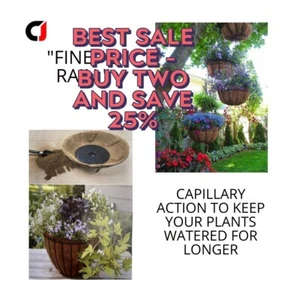 SELF-WATERING - CAPILLARY ACTION WATER RESERVOIR FOR HANGING BASKETS/PLANT POTS - Picture 1 of 10