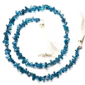 Natural Neon Blue Apatite 5x3 to 6x4 mm Size Smooth Pear Beads Strand 18.5" - Picture 1 of 10