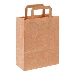1000 x Premium Papiertragetaschen Papiertüten Taschen 220+100x280 mm braun - Bild 1 von 1