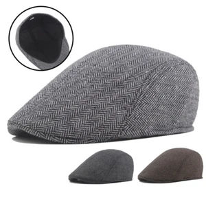 Herren Flatcap Gatsby Tweed Baker Boy Mütze Fischgrät Zeitungsjungenmütze Einheitsgröße Freizeit - Bild 1 von 35