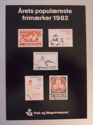 Year's most popular stamps 1982; Danish Postal and Telegraph Service postcard - Image 1 of 2