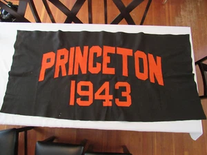 Huge Antique Vintage Banner Pennant Felt PRINCETON 1943 College RARE WOOL 65x33" - Picture 1 of 9