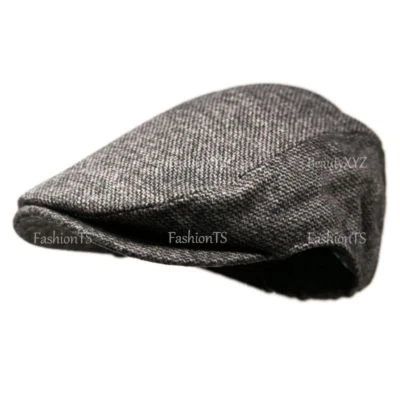 Chapéu de golfe masculino clássico mistura de lã tweed Newsboy Ivy Gatsby cabbie frente de encaixe - Imagem 1 de 4
