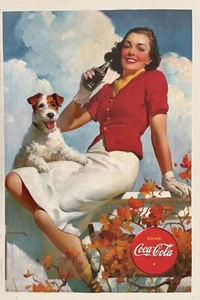 COCA COLA, BY SUNDBLOM, LICENSED 1997 POSTER FEATURING VINTAGE ADVERTISEMENT - Picture 1 of 9