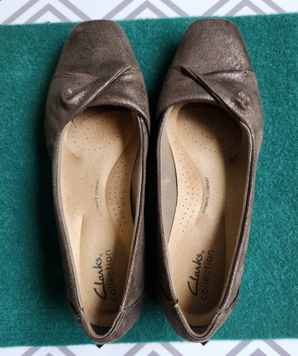 Mocassini Clarks donna Tilmont Dalia bronzo metallico taglia US 7 5 larghi