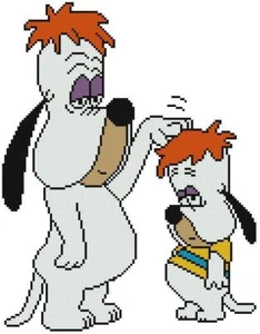 KREUZSTICH + BASTELMUSTER hängender Hund alleinerziehender Vater tropfender Sohn Cartoon - Bild 1 von 14