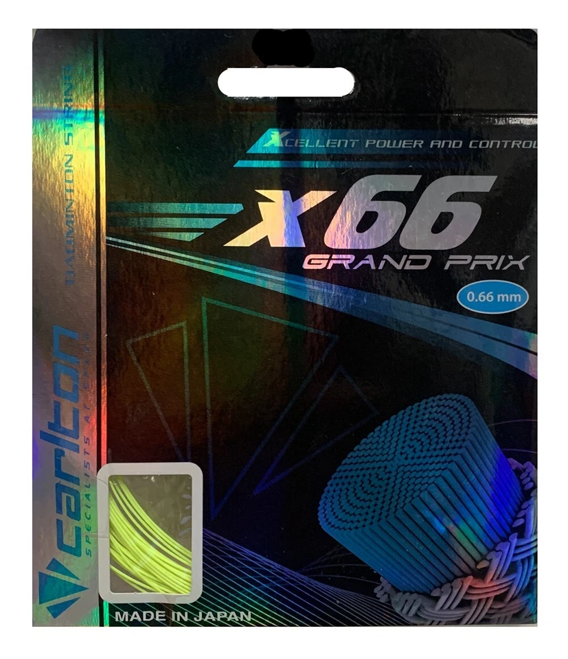 JUEGO DE CUERDAS DE BÁDMINTON CARLTON X66 GRAND PRIX .66mm NUEVO EN PAQUETE (AMARILLO) Foto 1 de 1